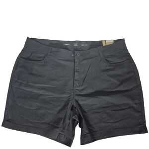 prAna Halle Plus II Shorts Womens 22W Black  Mid Rise Stretch 7" Inseam NEW